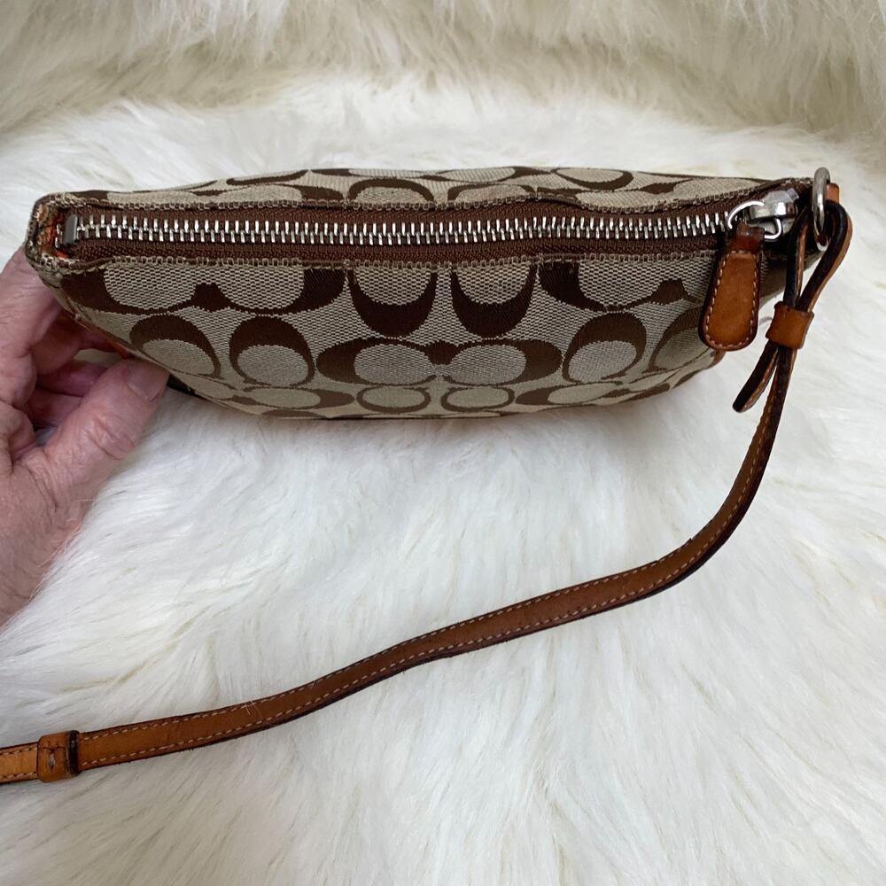 COACH Vintage Y2K Khaki/Tan Signature Demi Bag Wristlet Only (READ) Purse #6094 - Picture 14 of 16